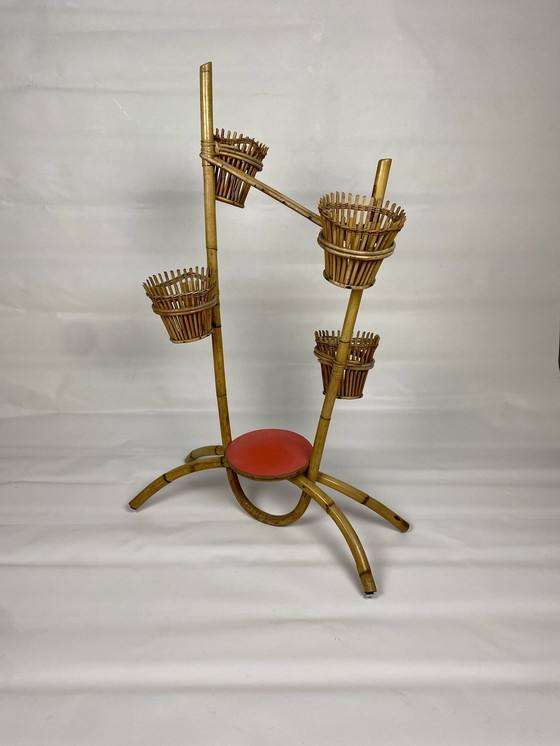 Image 1 of Vintage bamboo plant stand