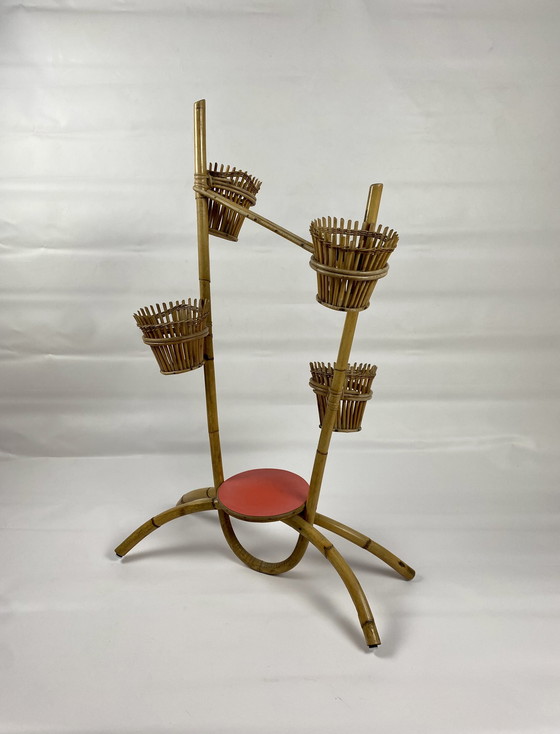 Image 1 of Vintage bamboo plant stand