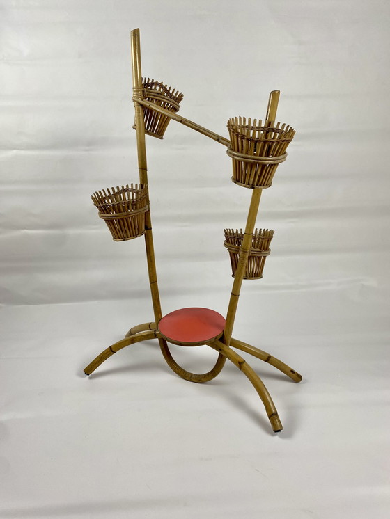 Image 1 of Vintage bamboo plant stand