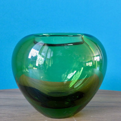 Vintage vase "Holmegaard PL 18119" in blown glass for Pel Lütken