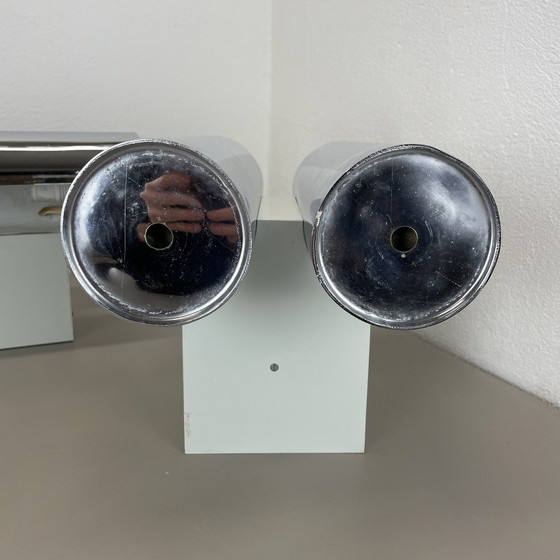 Image 1 of Set Of 2 Modernist Xxl 30Cm Atomic Space Age Chromed Wall Lights, Germany 1970S