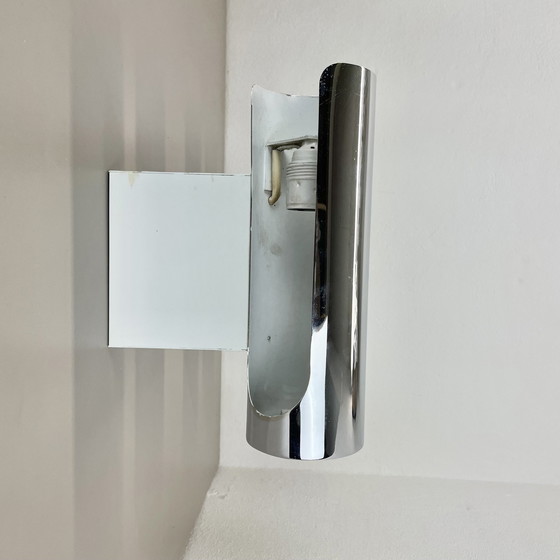 Image 1 of Set Of 2 Modernist Xxl 30Cm Atomic Space Age Chromed Wall Lights, Germany 1970S