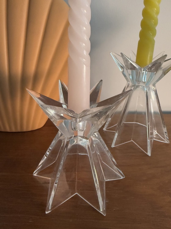 Image 1 of Set of Nachtmann Galaxia Candlesticks