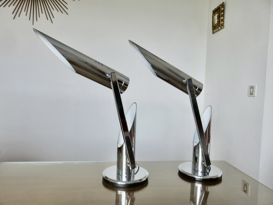 Image 1 of 2x Fase Tharsis table lamp by Luis Perez de la Oliva,