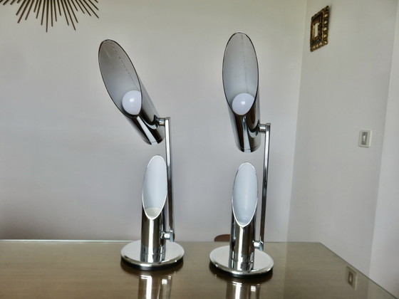 Image 1 of 2x Fase Tharsis table lamp by Luis Perez de la Oliva,