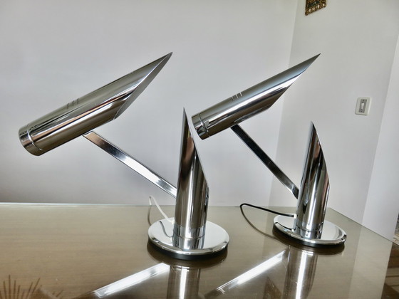 Image 1 of 2x Fase Tharsis table lamp by Luis Perez de la Oliva,