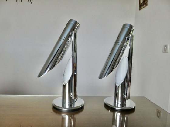 Image 1 of 2x Fase Tharsis table lamp by Luis Perez de la Oliva,