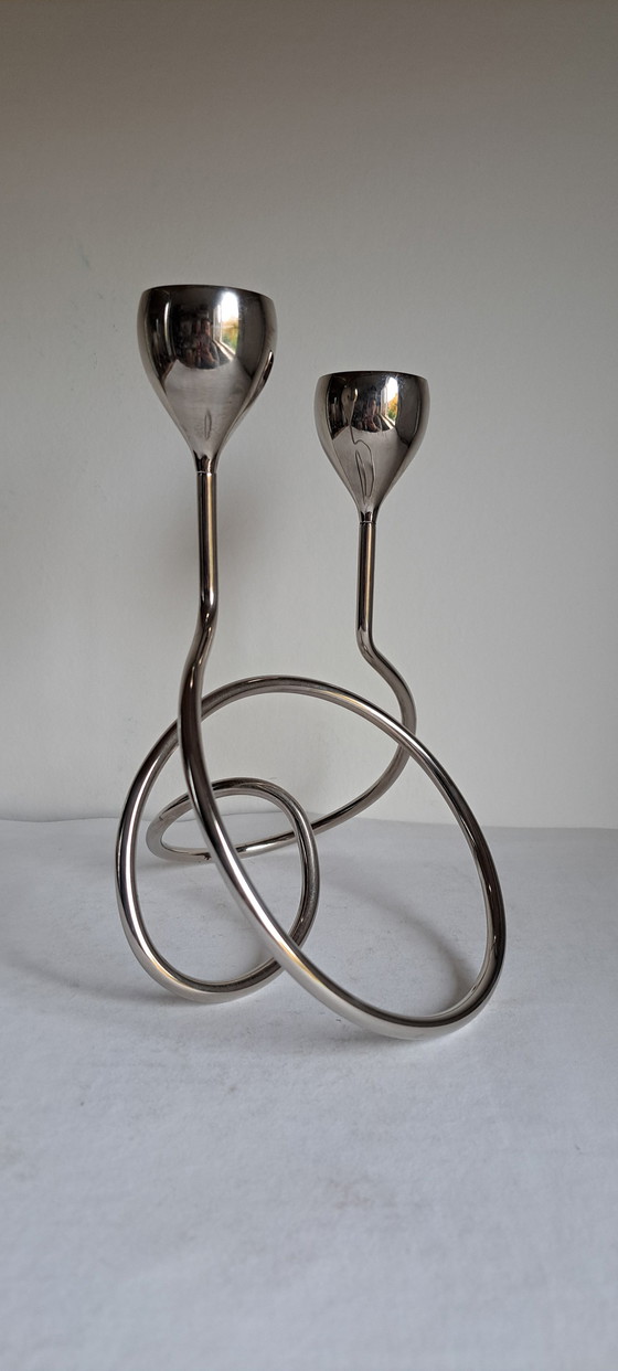 Image 1 of Loop Maison Chrome Candlestick Candlestick Holder