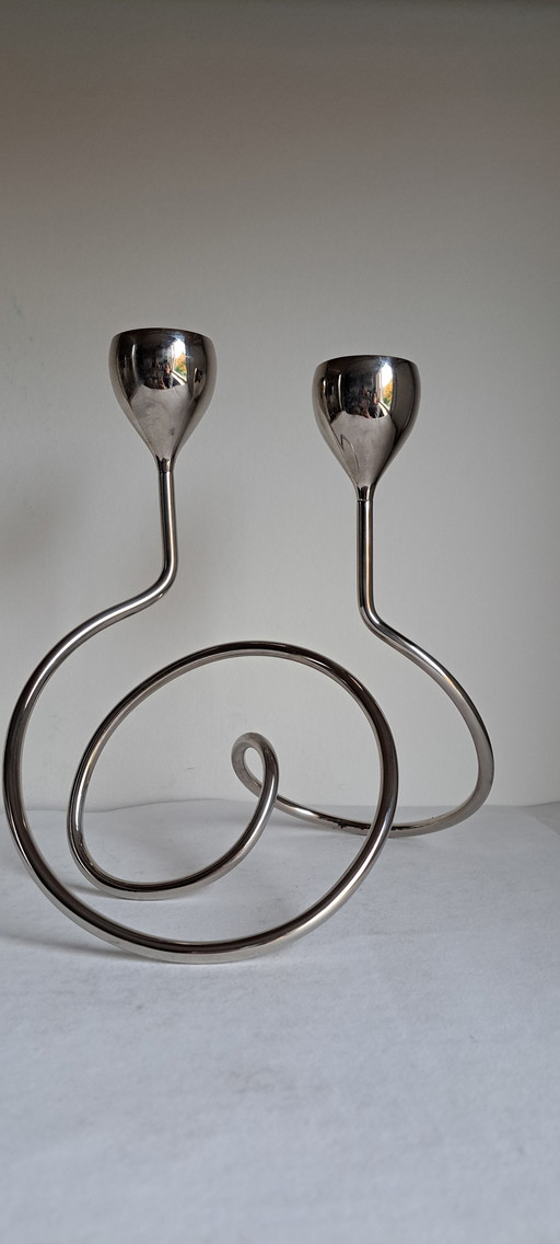 Loop Maison Chrome Candlestick Candlestick Holder