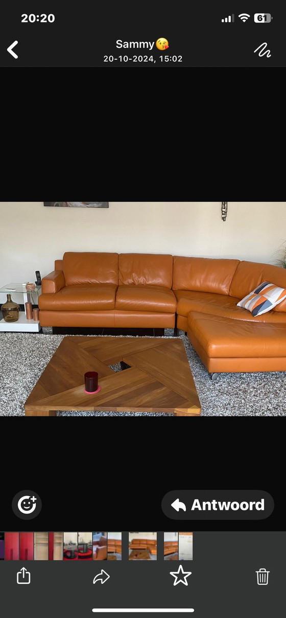 Image 1 of Natuzzi Sofa With Armchair And Footstool