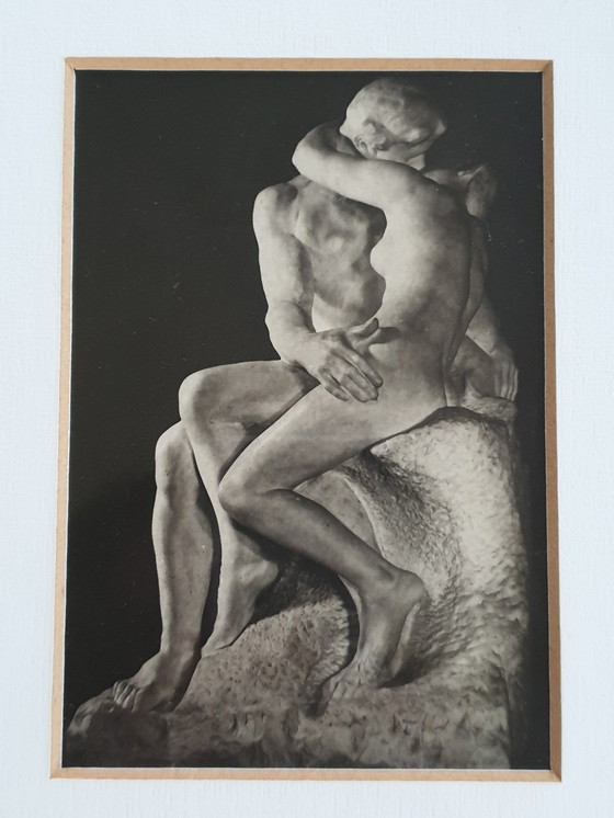 Image 1 of 4x Images vintage dans un cadre en acajou