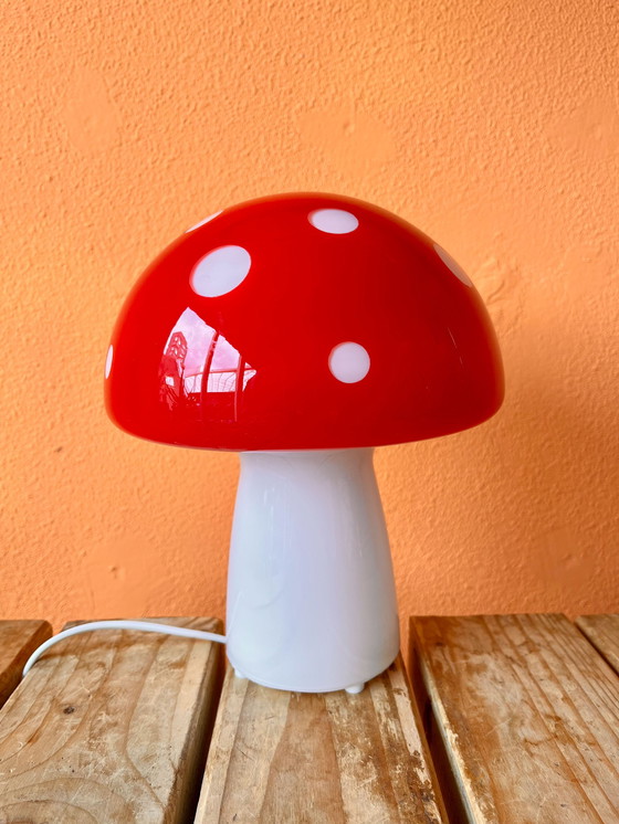 Image 1 of Lampe champignon en verre vintage