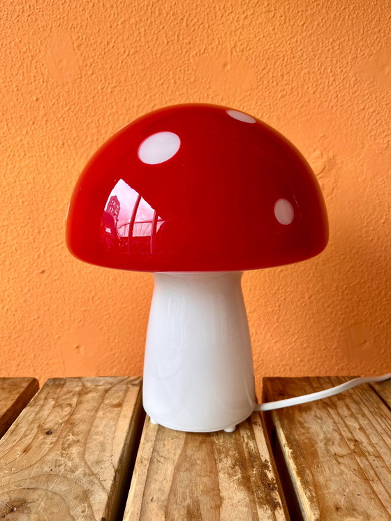 Image 1 of Lampe champignon en verre vintage