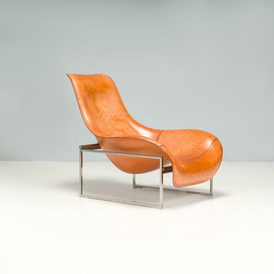 Image 1 of Poltrona lounge vintage Mart Mprn_1 in pelle marrone di Antonio Citterio per BandB Italia