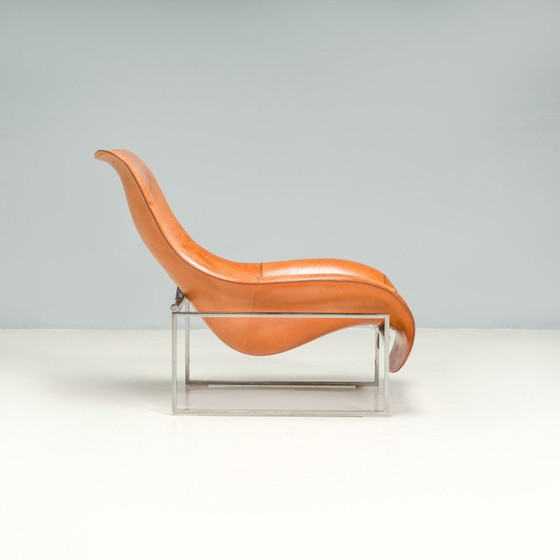 Image 1 of Poltrona lounge vintage Mart Mprn_1 in pelle marrone di Antonio Citterio per BandB Italia