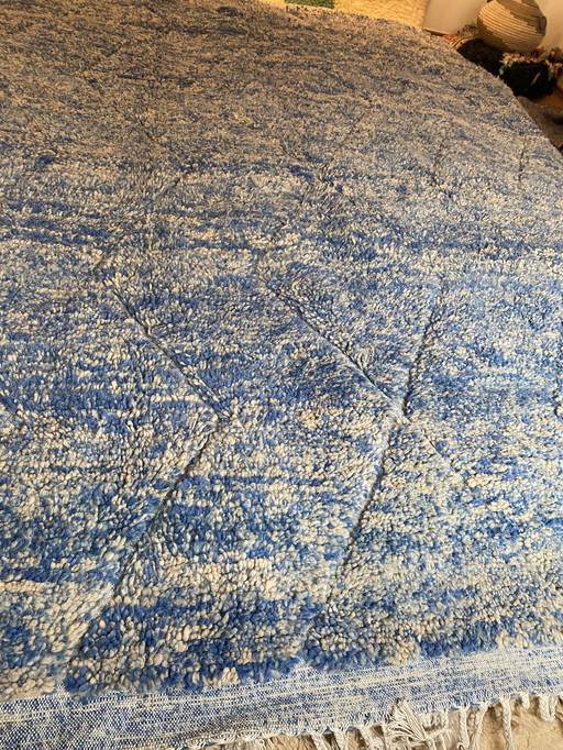 Berber carpet Beni Ourain Blue 3/2M New