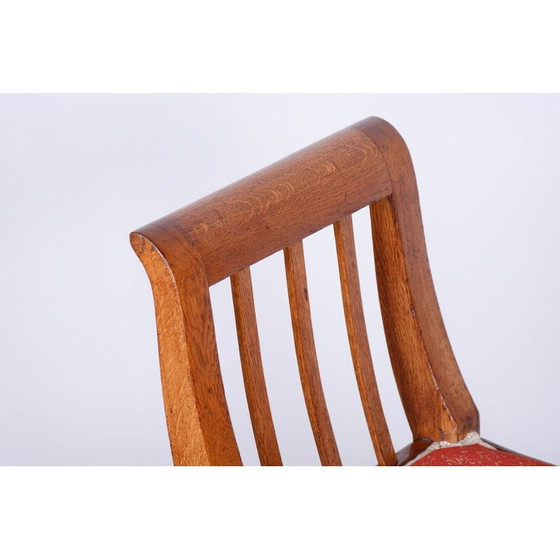 Image 1 of Vintage Art Deco stool in solid oak, Czechoslovakia 1930