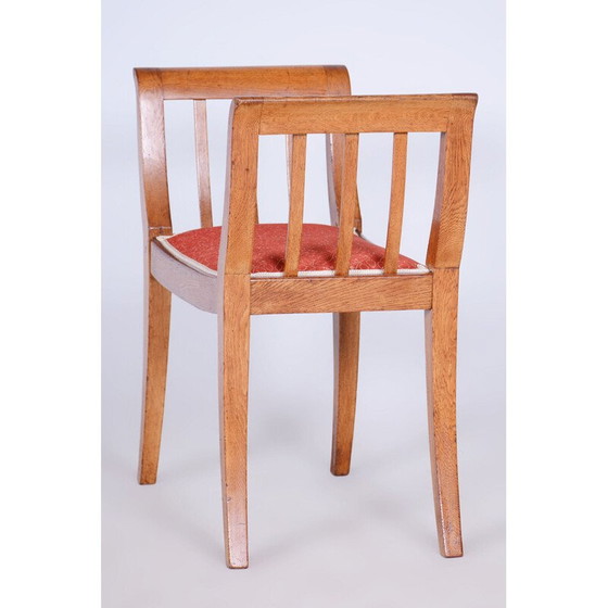 Image 1 of Vintage Art Deco stool in solid oak, Czechoslovakia 1930
