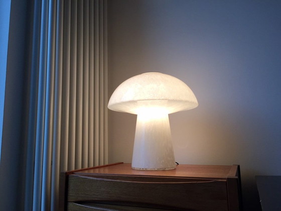 Image 1 of Vintage Limburg Mushroom glass table lamp