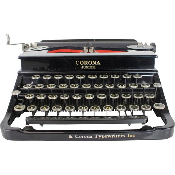 Image 1 of Vintage metal, steel and chrome portable typewriter for Lc Smith & Bros, USA 1395s