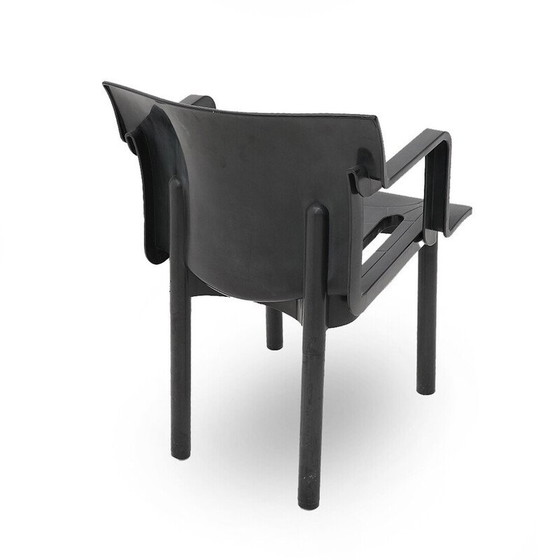 Image 1 of Set of 4 vintage chairs model “4870” in molded black plastic by Anna Castelli for Kartell, Italy 1980
