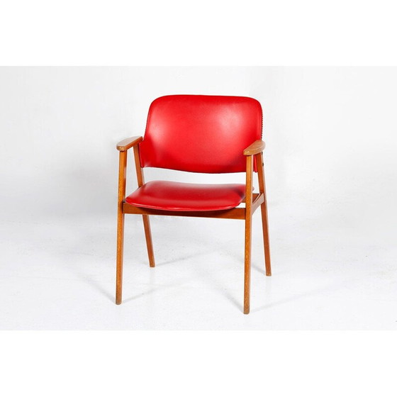 Image 1 of Vintage set of 4 Dining Chairs red by Cees Braakman for Pastoe, 1950s