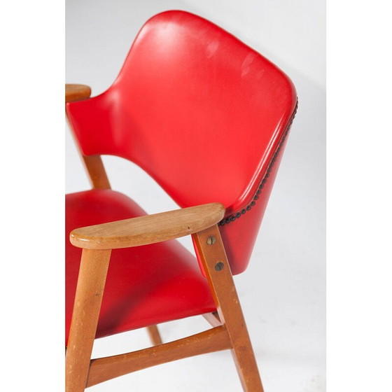 Image 1 of Vintage set of 4 Dining Chairs red by Cees Braakman for Pastoe, 1950s