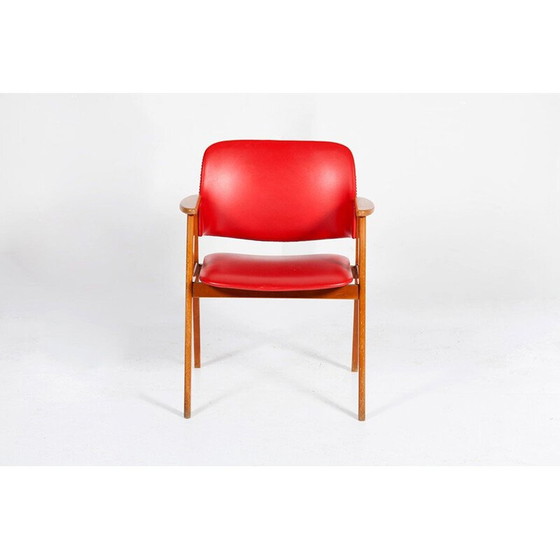 Image 1 of Vintage set of 4 Dining Chairs red by Cees Braakman for Pastoe, 1950s