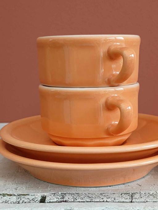 Apilco Porcelain Coffee Cups With Saucer