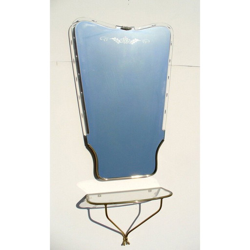 Mid-century Italian console and mirror set by Fontana Arte, 1940s