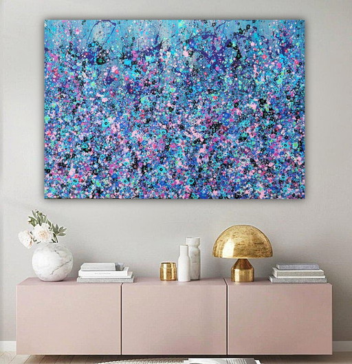 Abstract Painting "Moon Flowers" By Valentina Pufe