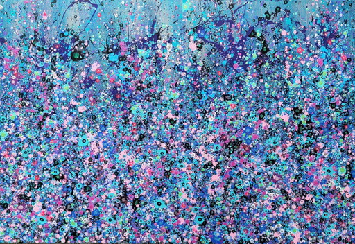 Abstract Painting "Moon Flowers" By Valentina Pufe