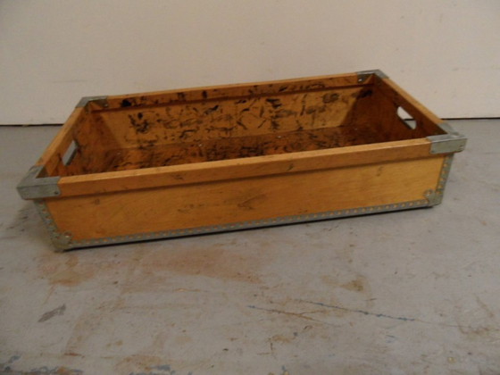 Image 1 of Industrial Storage Rack With Wooden Bins 1960'S