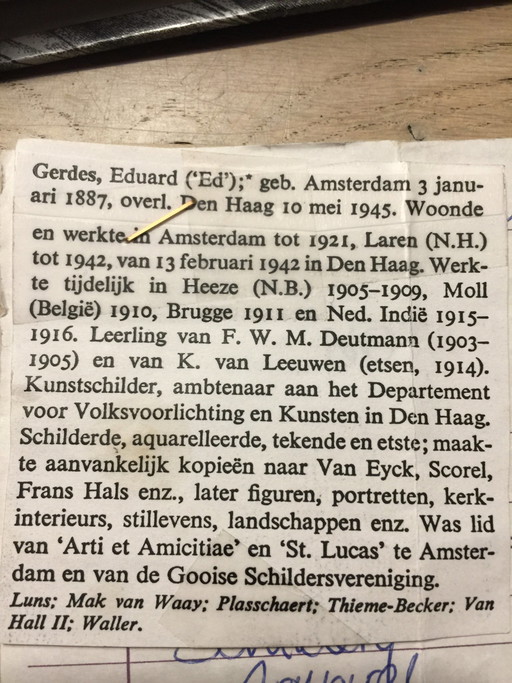 Zeldzame aquarel-Eduard Gerdes – lithos zeefdrukken, Wood (photo 2 of 10)