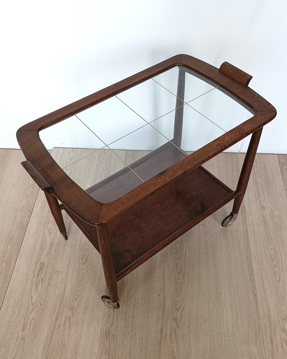 Image 1 of Fifties Serving Cart With Glass Plate