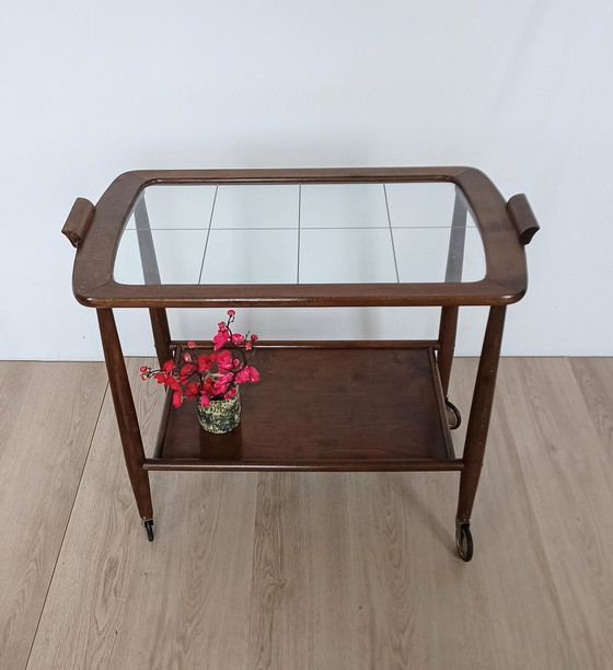 Image 1 of Fifties Serving Cart With Glass Plate