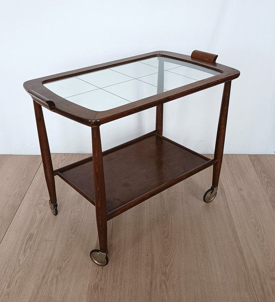 Image 1 of Fifties Serving Cart With Glass Plate