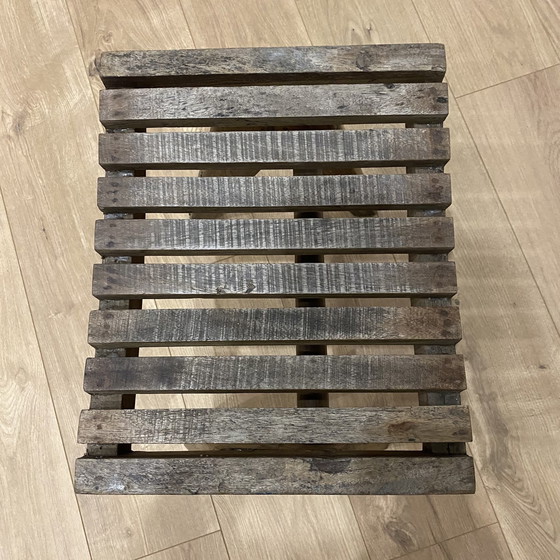 Image 1 of Chandigarh Slatted Wood Stool