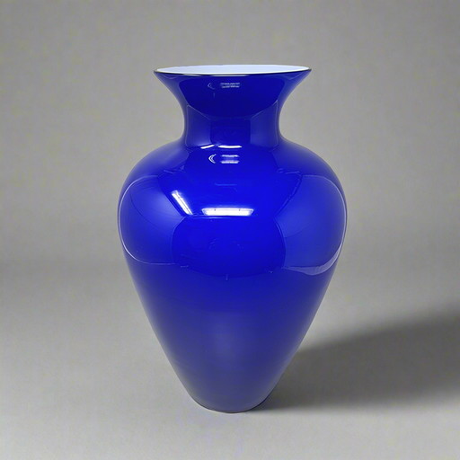 Vase bleu magnifique des années 1970 par Ind. Vetraria Valdarnese. Fabriqué en Italie