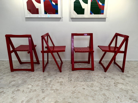 Image 1 of 4x Alberto Bazzani Folding Chairs By Aldo Jacob