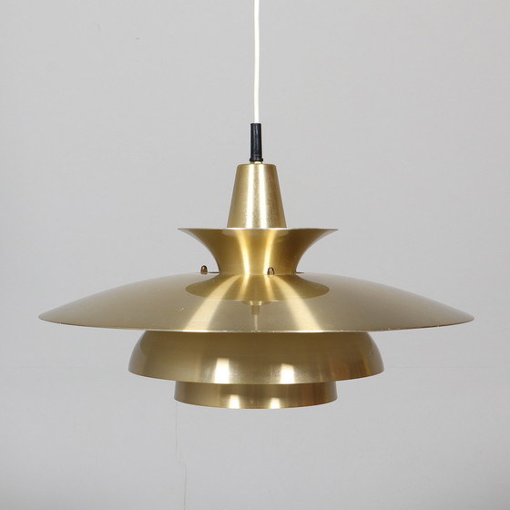 Image 1 of Danish brass suspension lamp