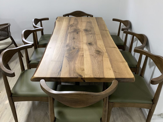 Image 1 of Solid wood solid dining table dining room table conference table walnut 200x90