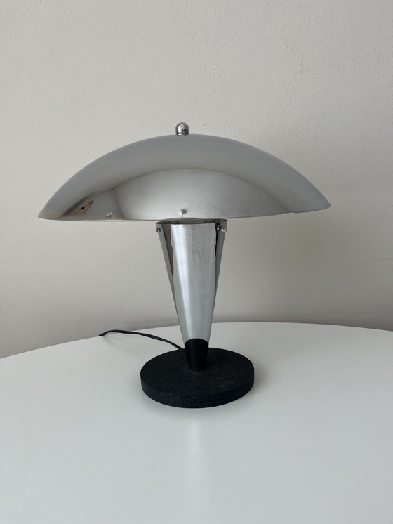 Image 1 of Vintage chrome mushroom lamp