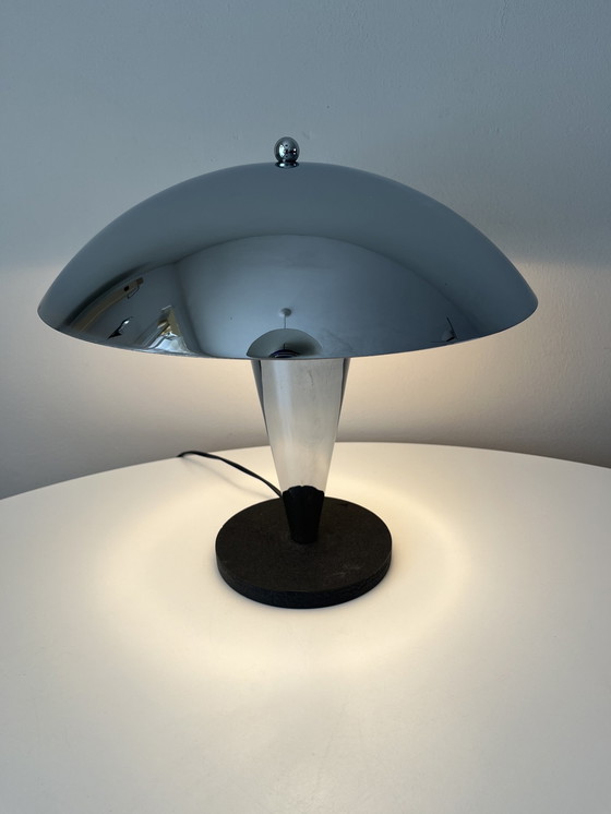 Image 1 of Vintage chrome mushroom lamp