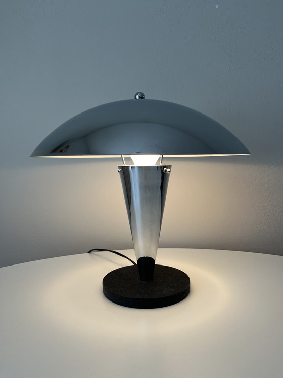 Image 1 of Vintage chrome mushroom lamp