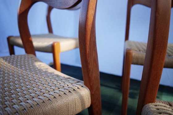 Image 1 of 4 X Danish teak chairs by Niels Otto Møller model 71