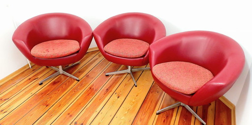 Swivel Chairs By Up Zavody Rousinov For Up Závody, Czechoslovakia, 1960S, Set Of 3