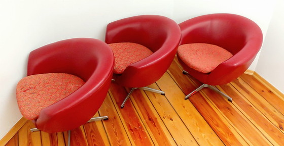 Image 1 of Swivel Chairs By Up Zavody Rousinov For Up Závody, Czechoslovakia, 1960S, Set Of 3