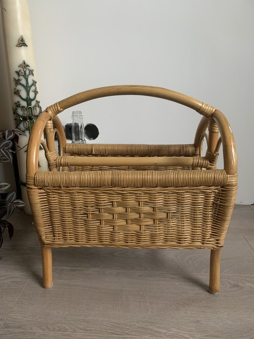 Retro Reading Rack / Magazine Rack Rattan