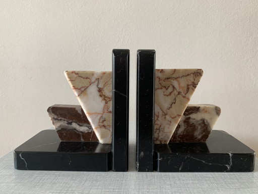 Art Deco marble bookends